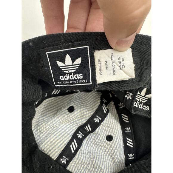 Adidas Baseball Hat Black Logo Embroidered Adjustable Cap - Picture 5 of 9